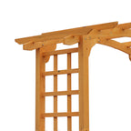 90in Wooden Garden Arbor with Trellis Wall for Climbing Plants, Wedding & Backyard Decor