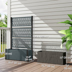 58" Wicker Outdoor Planter with Trellis and Privacy Screen, Dark Grey