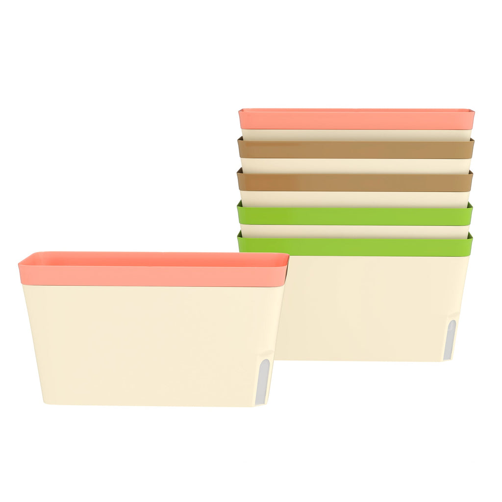 6 Pack 10.5" Self-Watering Planter Boxes with Water Level Indicator