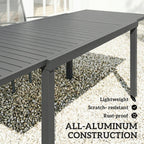 150/225 x 85 x 75 cm Extending Garden Table for 6-8, Dark Grey