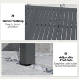 150/225 x 85 x 75 cm Extending Garden Table for 6-8, Dark Grey