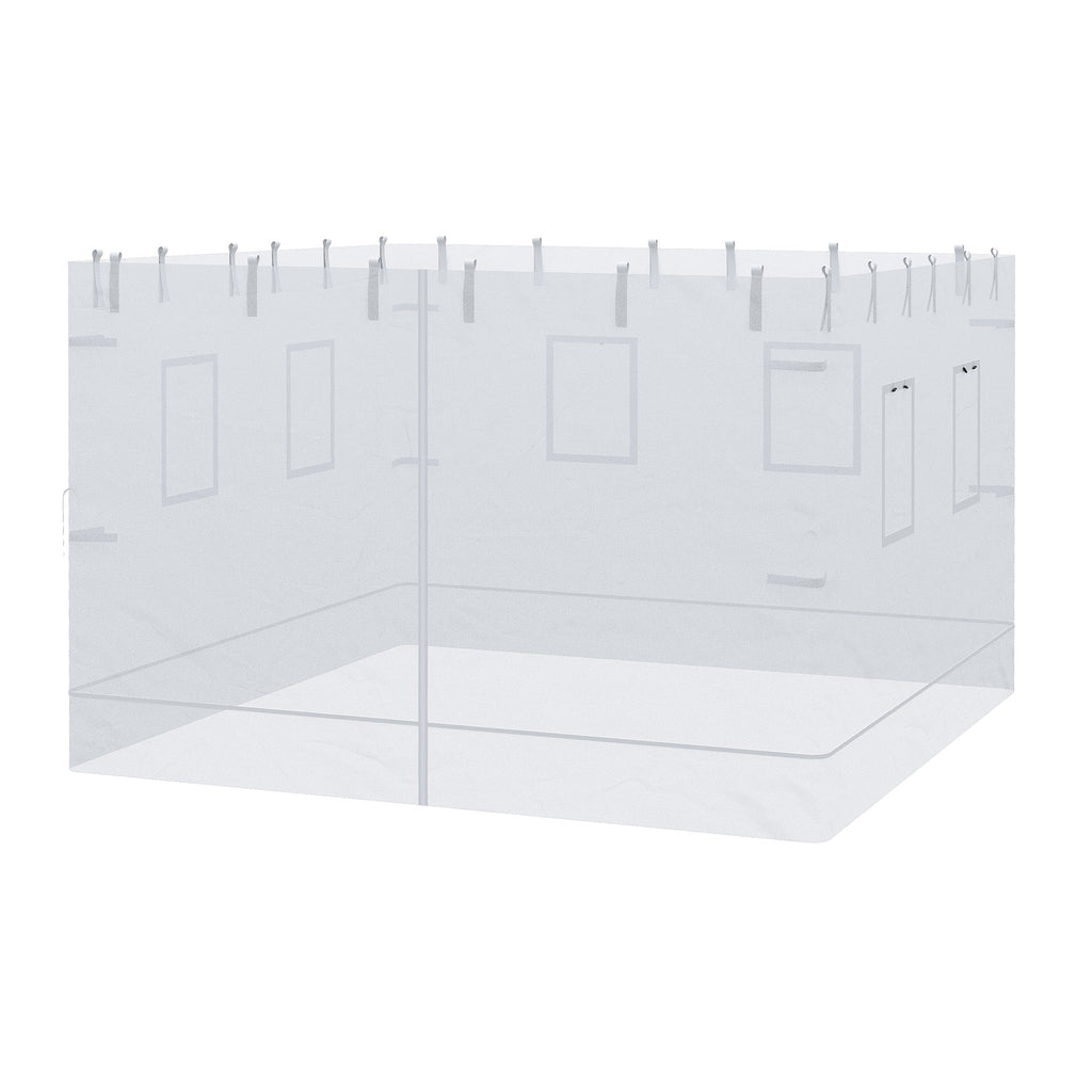 Pop Up Canopy Mesh Sidewalls Set of 4 for 10' x 10' Tent, White