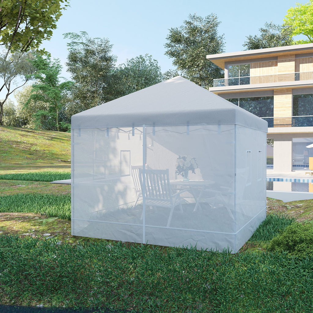 Pop Up Canopy Mesh Sidewalls Set of 4 for 10' x 10' Tent, White
