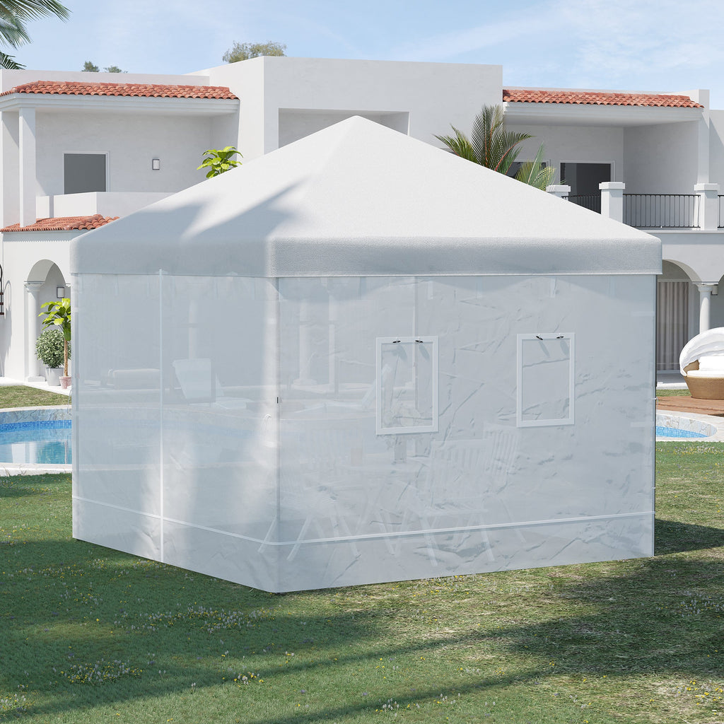 Pop Up Canopy Mesh Sidewalls Set of 4 for 10' x 10' Tent, White