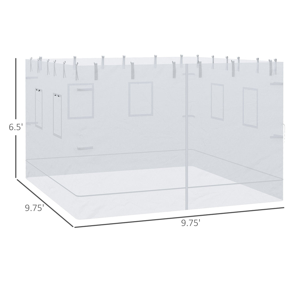 Pop Up Canopy Mesh Sidewalls Set of 4 for 10' x 10' Tent, White