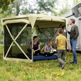 11' x 11' Pop Up Gazebo Screen Tent with UPF30+ Removable Roof Cover, Beige