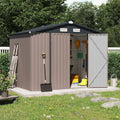 OC Orange-Casual 8' x 6' FT Outdoor Storage Shed, Metal Garden Tool Shed with Lockable Door, Outside Sheds & Storage Galvanized Steel, Brown - Walmart.com
