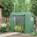 6.6' x 2.5' x 5.5' Walk-in Greenhouse with Door and Window, Green