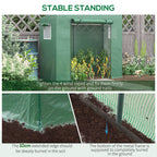6.6' x 2.5' x 5.5' Walk-in Greenhouse with Door and Window, Green