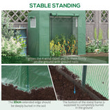6.6' x 2.5' x 5.5' Walk-in Greenhouse with Door and Window, Green