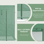 6.6' x 2.5' x 5.5' Walk-in Greenhouse with Door and Window, Green