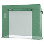 6.6' x 2.5' x 5.5' Walk-in Greenhouse with Door and Window, Green