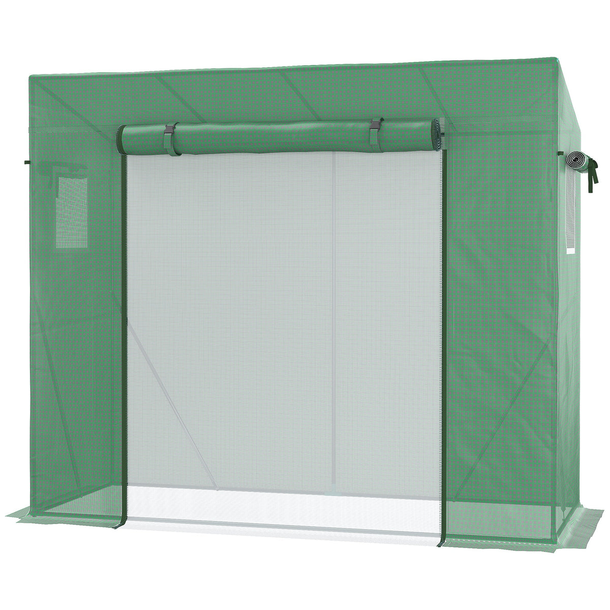6.6' x 2.5' x 5.5' Walk-in Greenhouse with Door and Window, Green