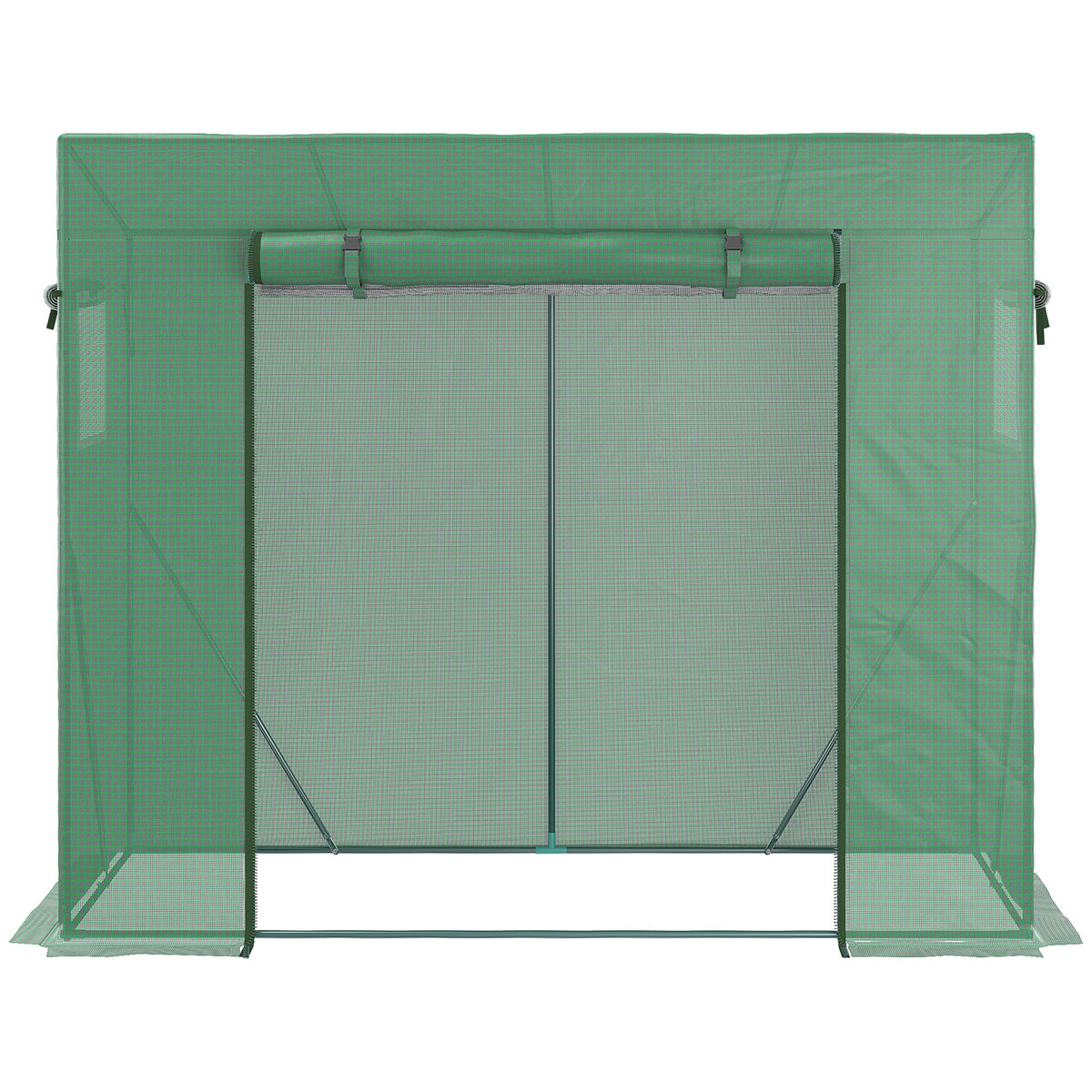 6.6' x 2.5' x 5.5' Walk-in Greenhouse with Door and Window, Green