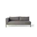Cushioned Right-Arm Loveseat in Quartz Grey Aluminum