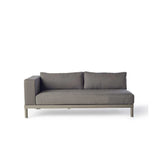 Cushioned Right-Arm Loveseat in Quartz Grey Aluminum