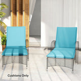 2-Piece Outdoor Lounge Chair Cushions, 76" x 23", Light Blue