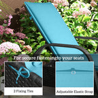 2-Piece Outdoor Lounge Chair Cushions, 76" x 23", Light Blue