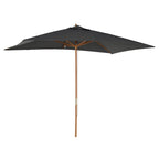 7' x 10' Wooden Patio Umbrella with Top Vent, Dark Grey