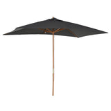 7' x 10' Wooden Patio Umbrella with Top Vent, Dark Grey
