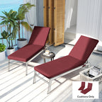 2pc Patio Chair Cushion Set with Ties for Indoor or Outdoor, Wine Red