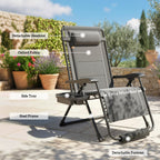 Zero Gravity Lounger Chair with Cup Holder, 400 LBS Capacity, Dark Grey