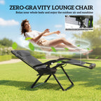 Zero Gravity Lounger Chair with Cup Holder, 400 LBS Capacity, Dark Grey