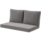 2 Seater Outdoor Seat Cushions with Backrest, Light Grey