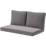 2 Seater Outdoor Seat Cushions with Backrest, Light Grey