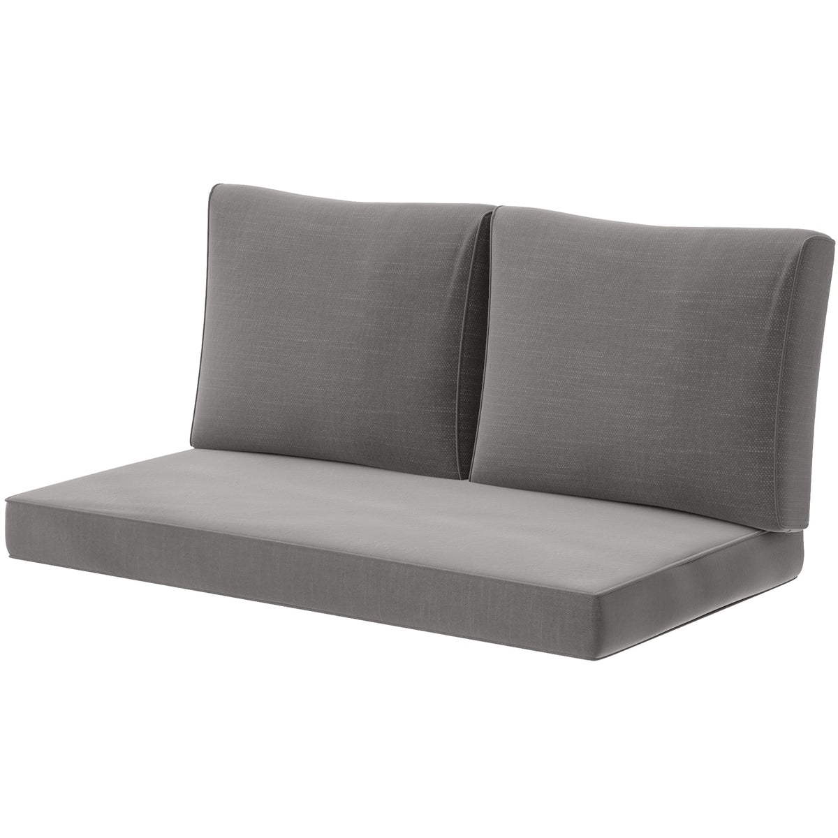 2 Seater Outdoor Seat Cushions with Backrest, Light Grey