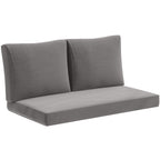 2 Seater Outdoor Seat Cushions with Backrest, Light Grey