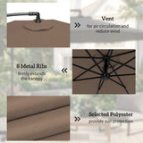 3 m Cantilever Parasol with Weights, Cover & Cross Base, Coffee