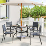 37" Square Outdoor Dining Table with Umbrella Hole, Gray