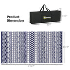 9' x 18' Reversible Outdoor Rug, Blue White Geometric