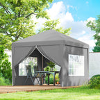 10' x 10' Outdoor Pop-Up Party Tent with Carry Bag, Light Grey