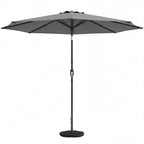 2.7 m Garden Parasol with Cross Base, Sandbag and Tilt, Light Grey