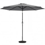 2.7 m Garden Parasol with Cross Base, Sandbag and Tilt, Light Grey