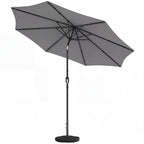 2.7 m Garden Parasol with Cross Base, Sandbag and Tilt, Light Grey