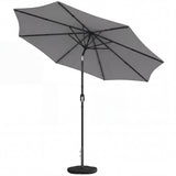 2.7 m Garden Parasol with Cross Base, Sandbag and Tilt, Light Grey