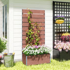 28" x 15" x 59" Raised Garden Bed with Trellis, Light Brown