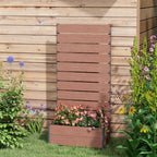 28" x 15" x 59" Raised Garden Bed with Trellis, Light Brown