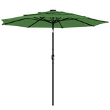 3 m Garden Parasol with 3-Tier Roof, Crank Handle & Tilt, Green