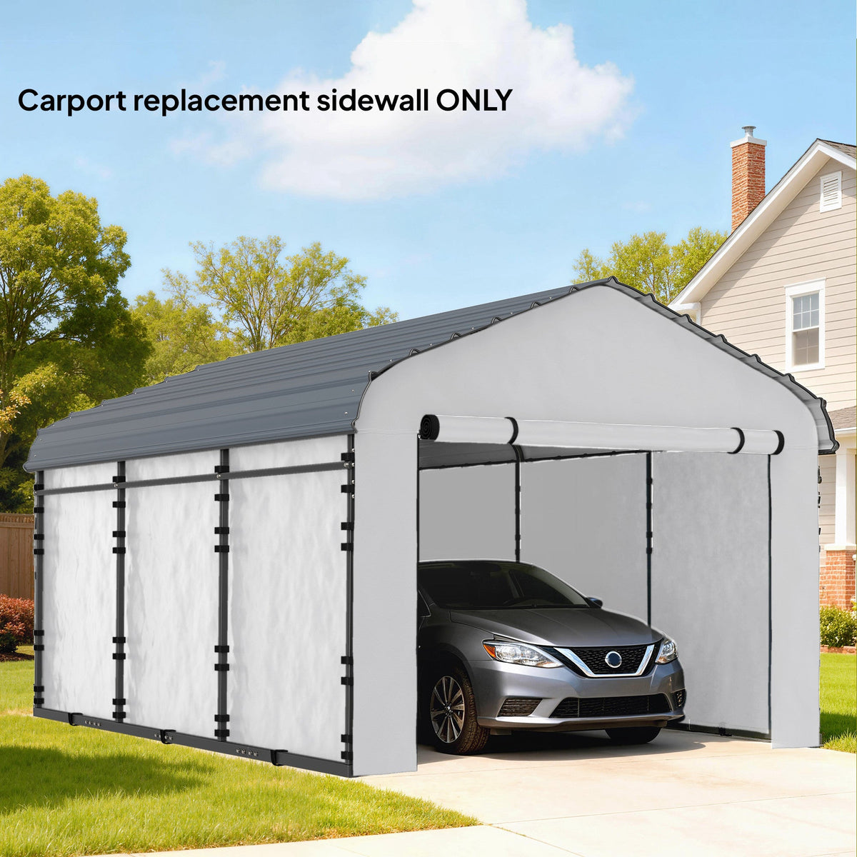 Carport Sidewall Panels Set of 4 for 12' x 20' Carports, White