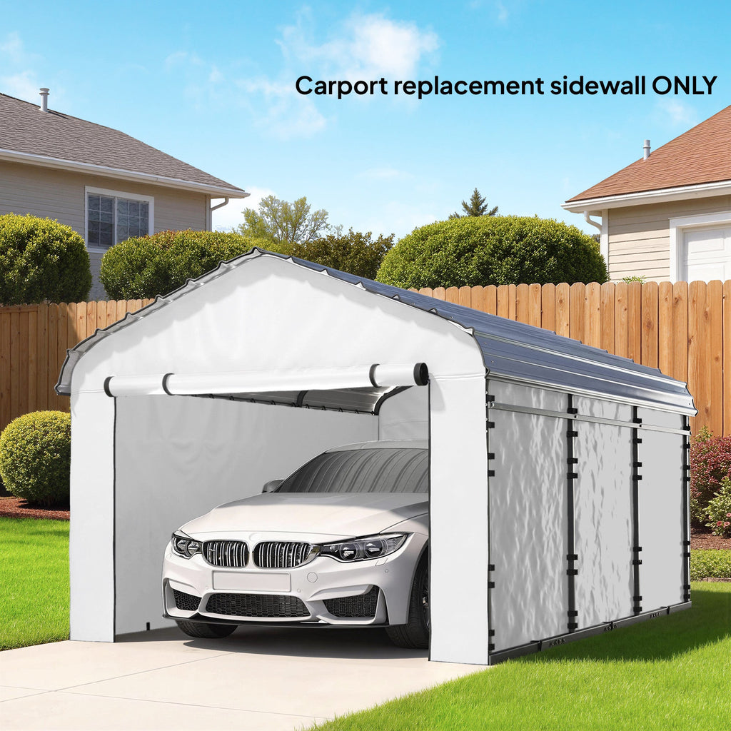 Carport Sidewall Panels Set of 4 for 12' x 20' Carports, White