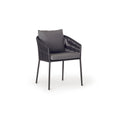 Olema Dining Arm Chair in Charcoal Aluminum