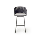Olema Swivel Bar Chair in Charcoal Aluminum