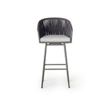 Olema Swivel Bar Chair in Charcoal Aluminum