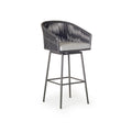 Olema Swivel Bar Chair in Charcoal Aluminum