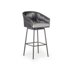 Olema Swivel Bar Chair in Charcoal Aluminum