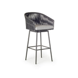 Olema Swivel Bar Chair in Charcoal Aluminum